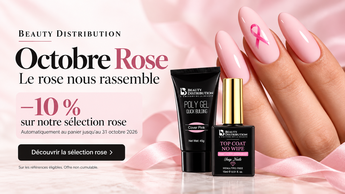 Octobre Rose — Le rose nous rassemble. −10 % sur notre sélection rose, automatiquement au panier jusqu’au 31 octobre 2026. Sur les références éligibles. Offre non cumulable.