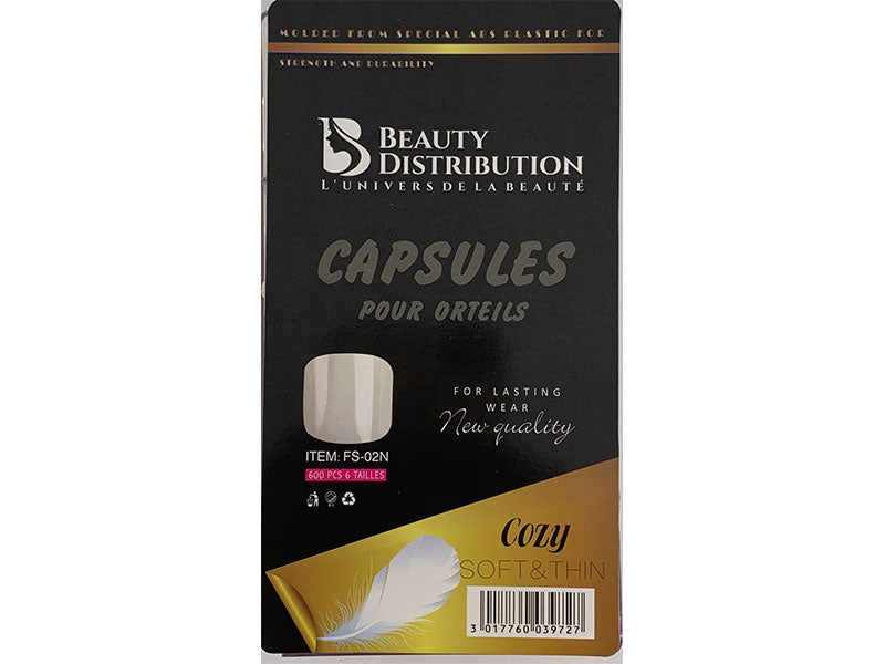 Boite de capsules pour orteils 600 pièces et 6 tailles différentes