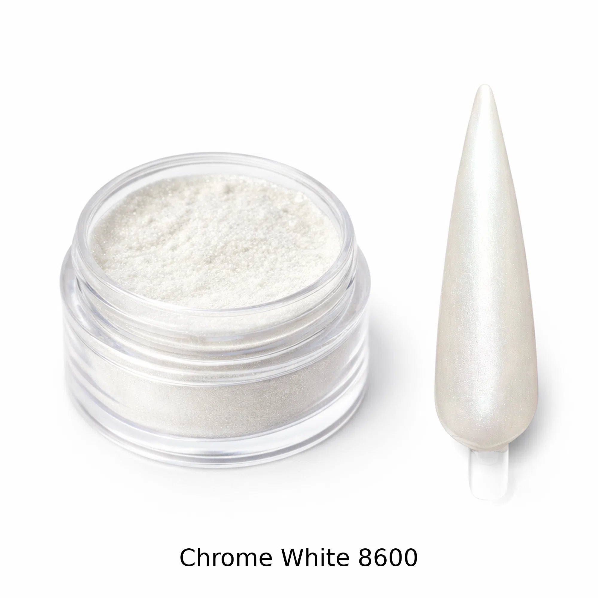 Poudre Chrome White  8600  L’Éclat Pur & Reflet Miroir Perlé