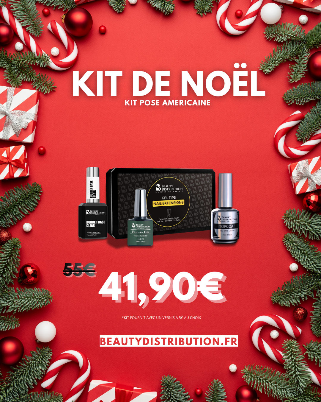 🎄 OFFRE SPÉCIALE NOËL : Illuminez vos Fêtes avec le Kit Pose Américaine ! 💅