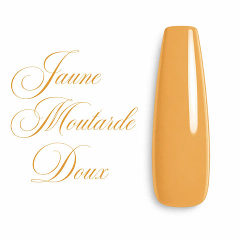 Capsule d’ongle ballerine Jaune Moutarde Doux, vernis gel UV semi-permanent glossy pour manucure professionnelle