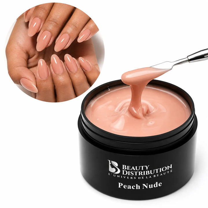 Ultra Cream Pêche Nude Beauty Distribution, gel de construction monophase  Pêche nude  UV LED sans limage pour prothésistes ongulaires