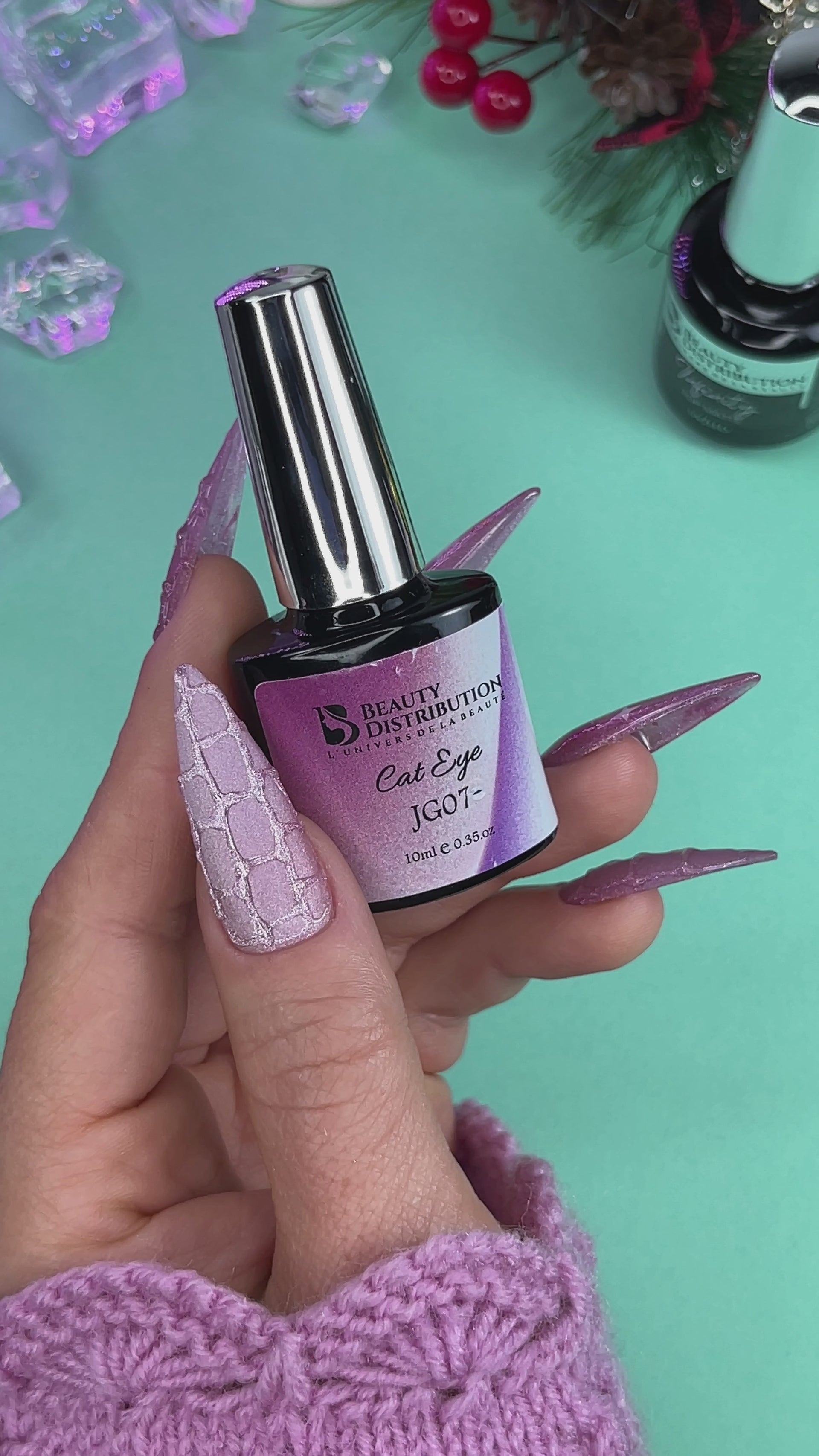 Présentation vidéo — Vernis Semi-Permanent Rose Mauve Nacré Cat Eye JG07 (10 ml)