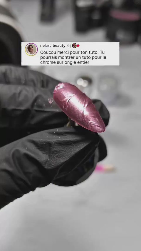 Tutoriel Julie Nails44 – Chrome sur tout l'ongle