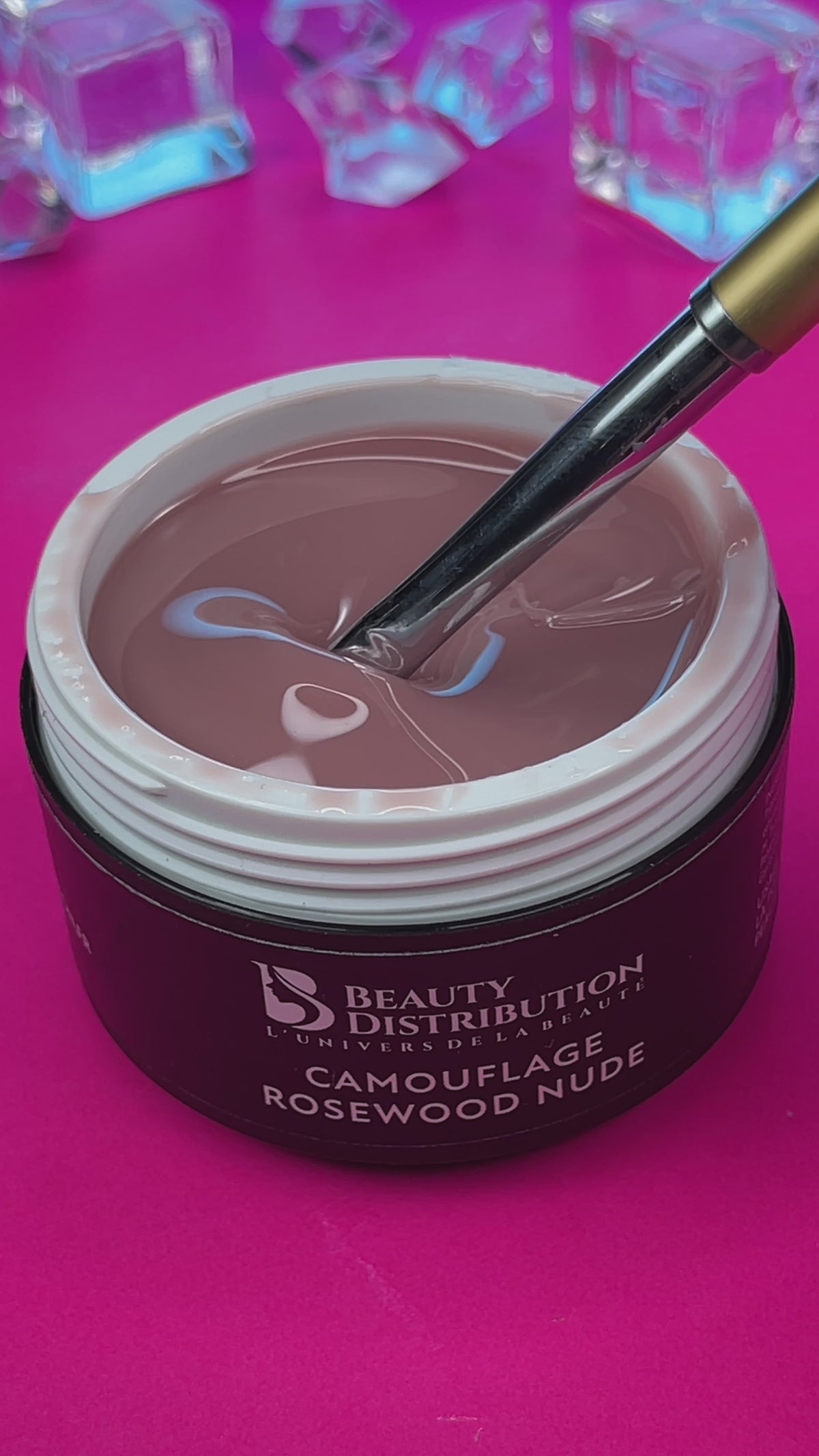 Pot de gel Camouflage Rosewood Nude avec un pinceau