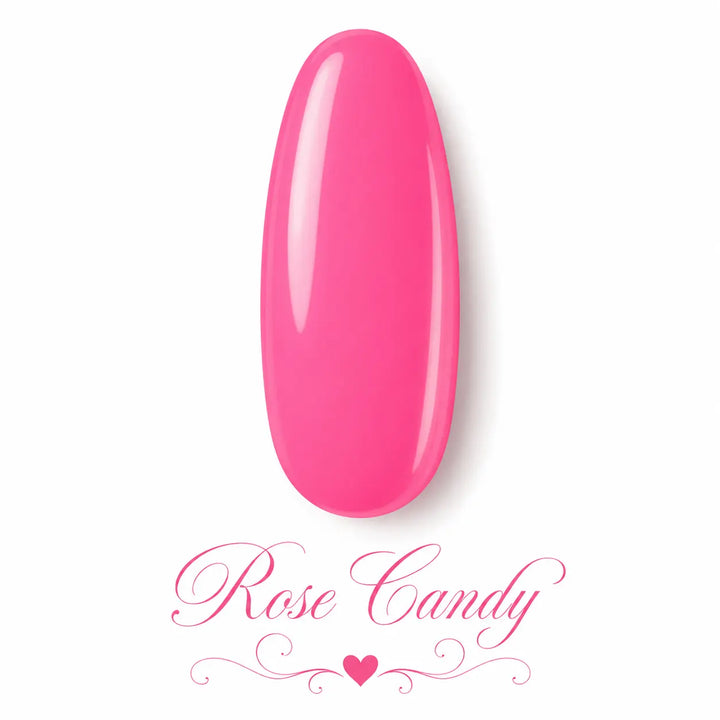 Capsule vernis gel Rose Candy Beauty Distribution, rose candy intense et brillant avec finition glossy, idéale pour une manucure girly, lumineuse et professionnelle.