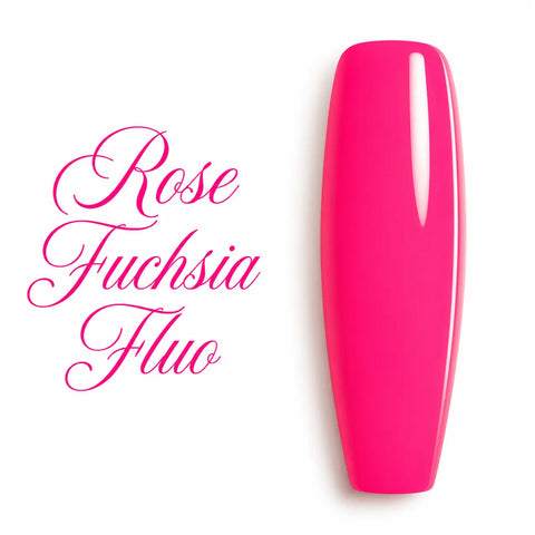 Capsule d’ongle ballerine longue Rose Fuchsia Fluo, vernis semi-permanent et gel UV rose néon ultra brillant pour manucure professionnelle.