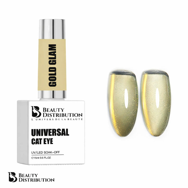 Vernis Semi-Permanent Universal Cat Eye  Gold Glam (Format Pro 15 ml)