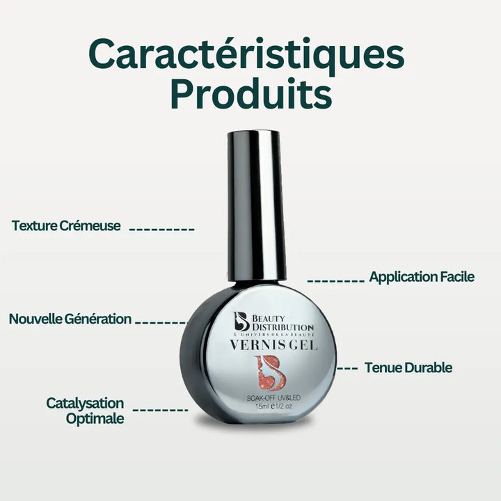 Vernis Semi-Permanent XP1205 – Pêche Corail Scintillant Beauty Distribution